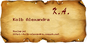 Kolb Alexandra névjegykártya